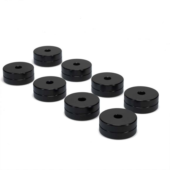 1 inch Black Billet Aluminum Body Lift Blocks - Set of 8, 66-77 Ford Bronco